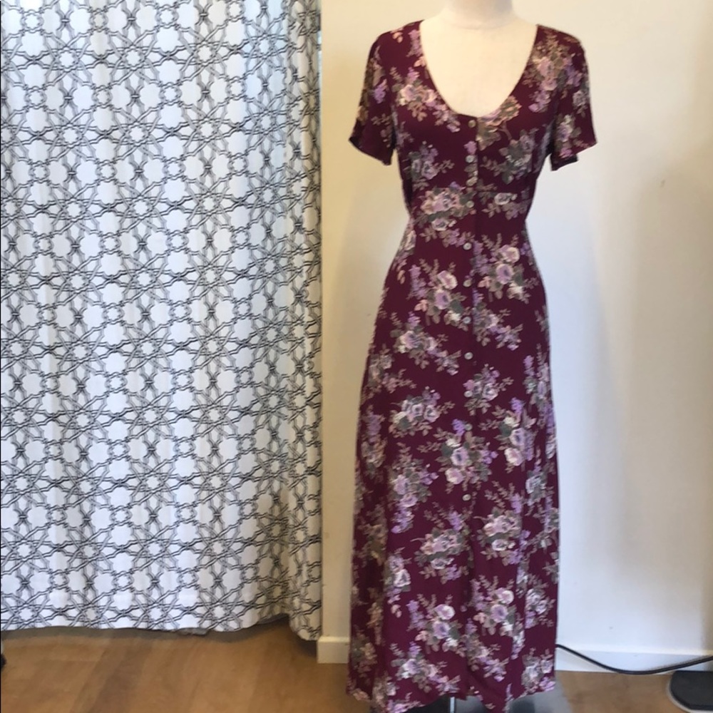 Floral Maxi Buttondown Short Sleeve Dress